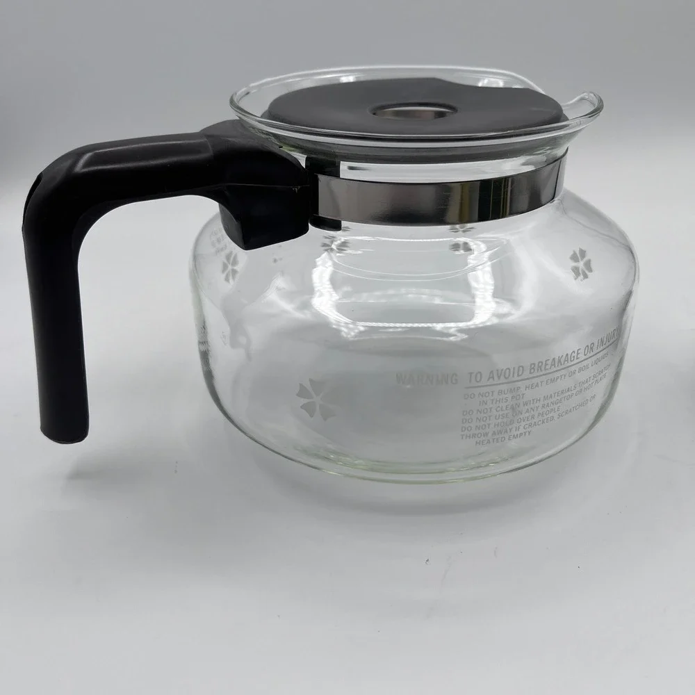 Mr Coffee 10 Cup Glass Replacement Decanter F-122 Carafe with Two Lids Vintage